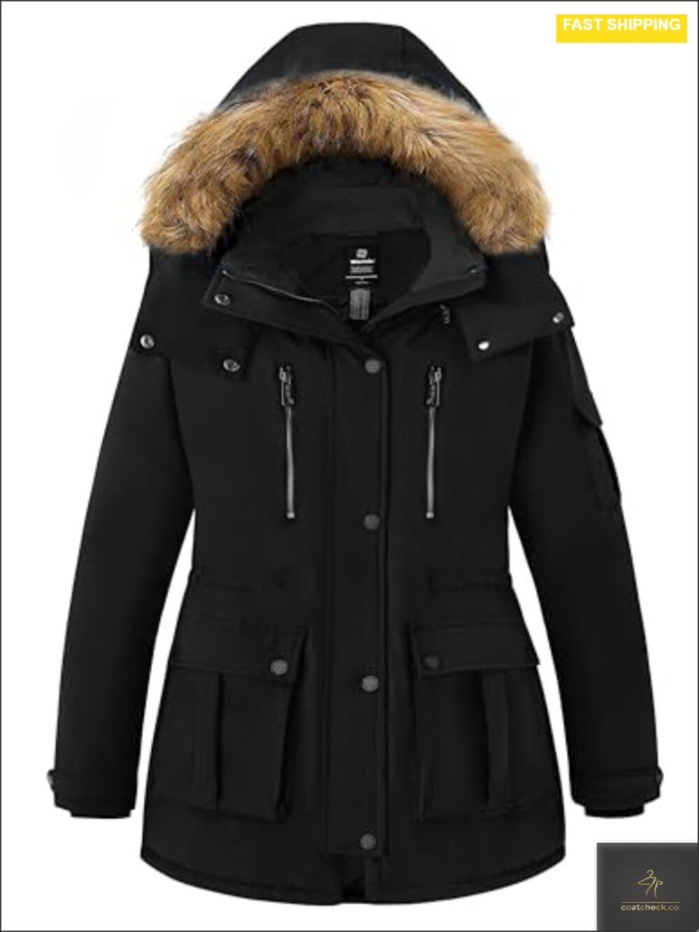 Plus Size Women's Puffer Jacket Waterproof Down Alternative Winter Parka Coat